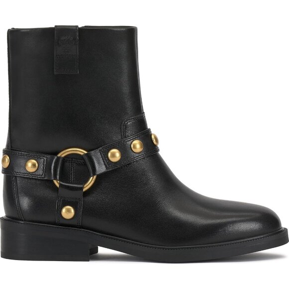 🆕Vince Camuto Women's Black Imported Western Pointy Toe Mid Calf Chunky Boot - Picture 8 of 9